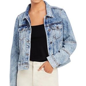 Free People Rumor Denim Jacket INDIGO ACID WASH XS